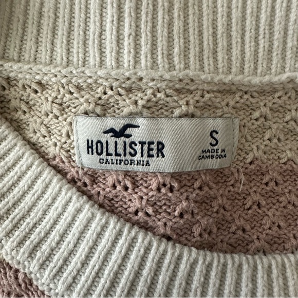 Hollister Color Block Striped Women's Crew Neck Sweater Small Pink Preppy Y2K - Picture 9 of 11
